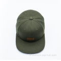 6 paneel lederen patch snapback cap